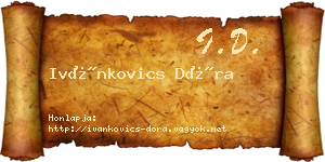 Ivánkovics Dóra névjegykártya